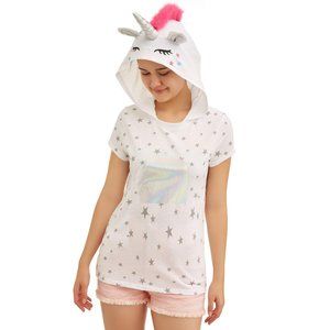 Juniors Hooded UNICORN Costume T-Shirt Size Med Lar XL XXL XXXL Halloween NWT